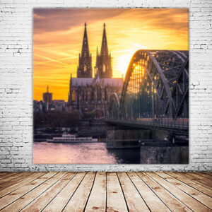 KPML_002_Dom-in-der-Abendsonne-Koelner-Dom-mit-Hohenzollernbruecke-Wandansicht-1