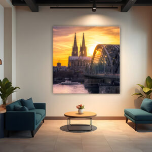 KPML_002_Dom-in-der-Abendsonne-Koelner-Dom-mit-Hohenzollernbruecke-Wandansicht-Wohnzimmer-1