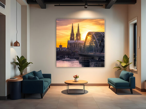 KPML_002_Dom-in-der-Abendsonne-Koelner-Dom-mit-Hohenzollernbruecke-Wandansicht-Wohnzimmer-1