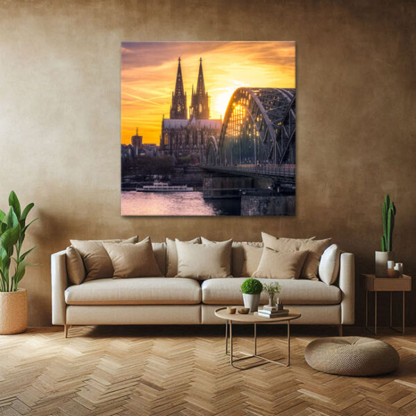 KPML_002_Dom-in-der-Abendsonne-Koelner-Dom-mit-Hohenzollernbruecke-Wandansicht-Wohnzimmer-4