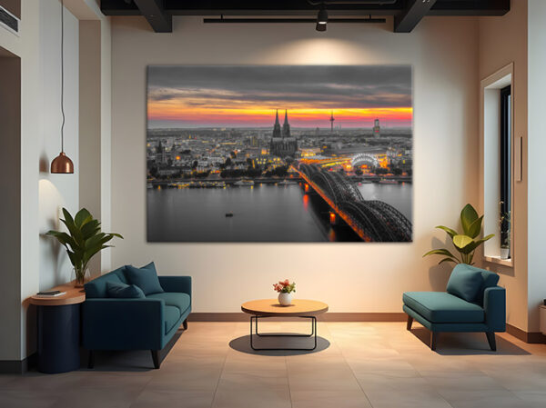 KPML_046_Sonnenuntergang-ueber-Koeln-Skyline-von-der-Schael-Sick-Daemmerung-Wandansicht-Wohnzimmer-5