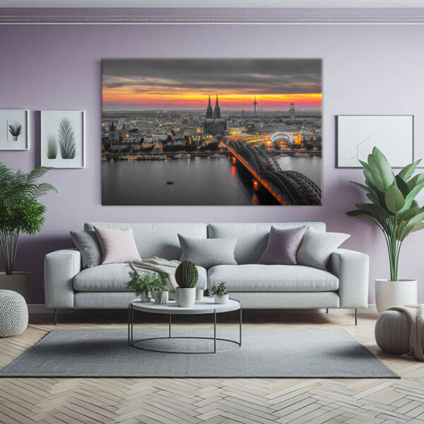 KPML_046_Sonnenuntergang-ueber-Koeln-Skyline-von-der-Schael-Sick-Daemmerung-Wandansicht-Wohnzimmer-3