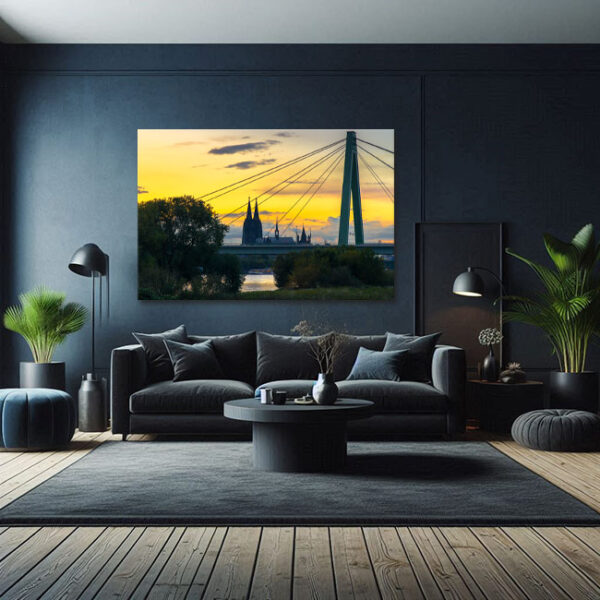 KPML_058_Dom-hinter-der-Severinsbruecke-bei-Sonnenuntergang-Wandbild-3