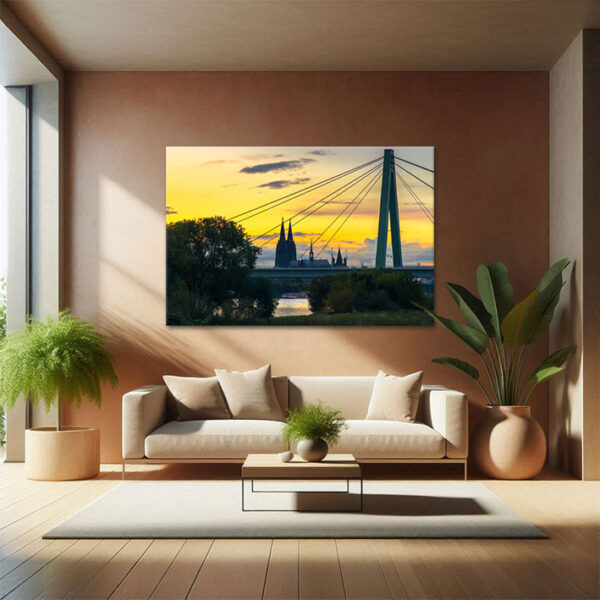 KPML_058_Dom-hinter-der-Severinsbruecke-bei-Sonnenuntergang-Wandbild-6