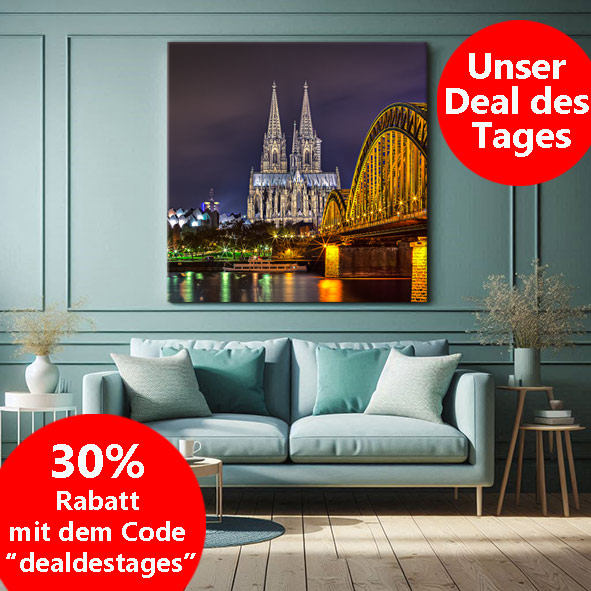 KPML_003_Dom-mit-Hohenzollernbruecke-bei-Nacht-Wandansicht-Wohnzimmer-3-Deal-des-Tages