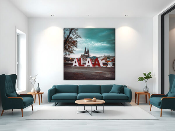 KPF_014_Einfach-Alaaf_Koelner-Dom-Alaaf-Skulptur-Rheinufer_Wandansicht-Wohnzimmer-2