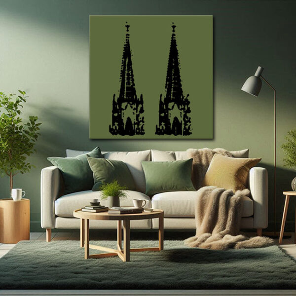 KPDS_015_Schwarz-auf-Olive_Stencil-Druck-Koelner-Domspitzen-Wandansicht-4