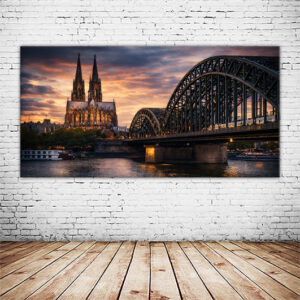 KPSU_002_Heimkumme_Dom-mit-Hohenzollernbruecke-Sonnenuntergang-Wandansicht-1